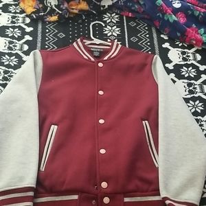 Men's Vasity Jacket Maroon & Gray New